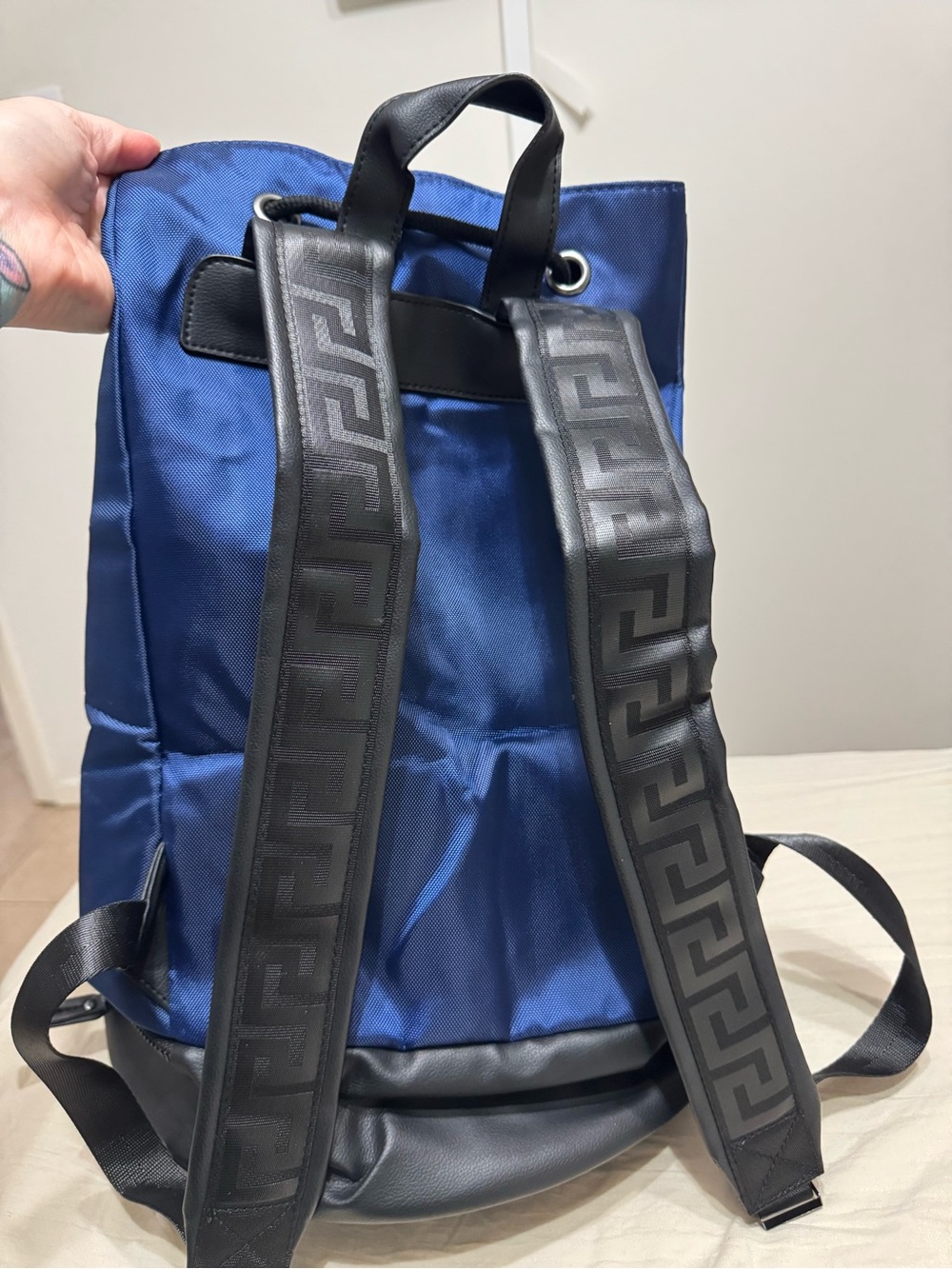 Versace Parfums Collection Blue Drawstring Backpack - Picture 7 of 9